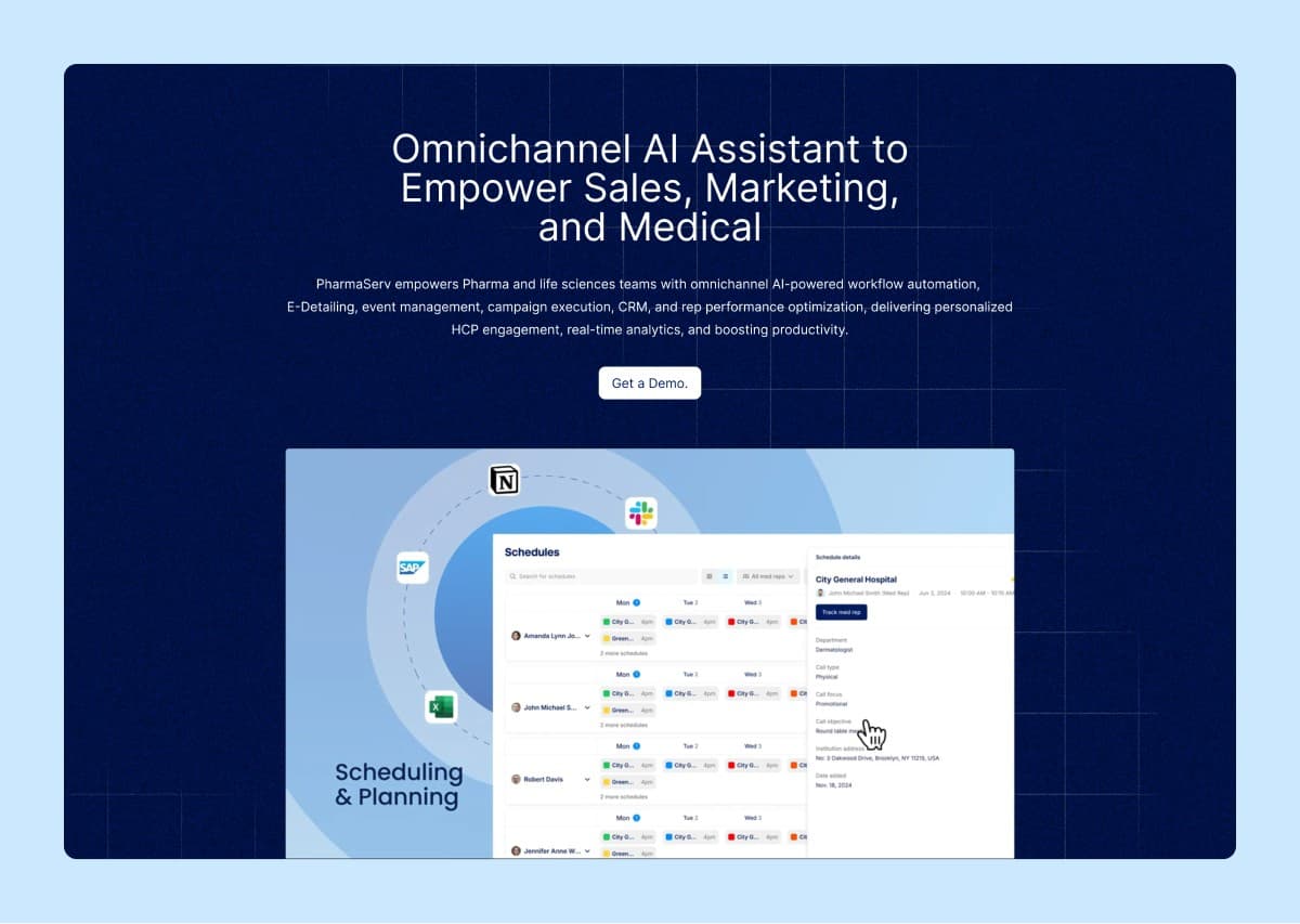 PharmaServ scheduling dashboard